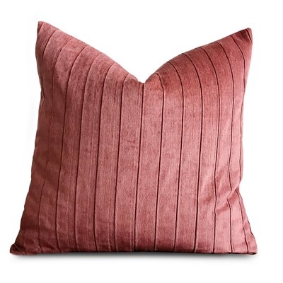 Jansen Raspberry Pleated Luxury Decorative Velvet Pillow Cover - Image 0
