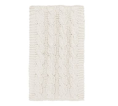 Colossal Handknit Throw Blanket, 44 x 56", Ivory - Image 1
