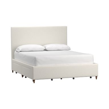 Beale Upholstered Storage Bed, Queen, Tweed Ivory - Image 0