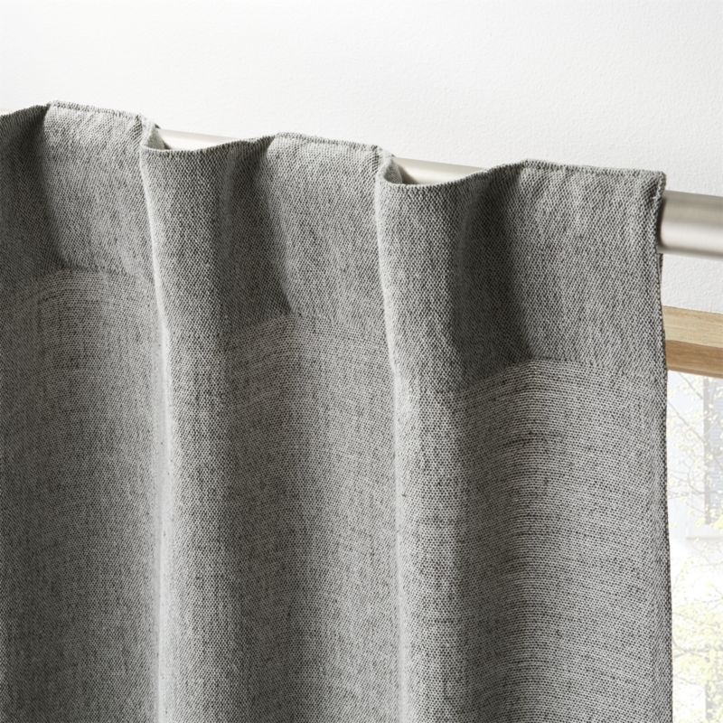 "Weekendr Graphite Grey Chambray Curtain Panel 48""x120""" - Image 3