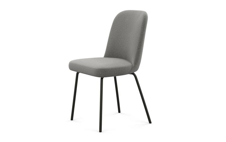 Dylan Dining Chair with Heather Fabric and Matte Black legs - Image 4
