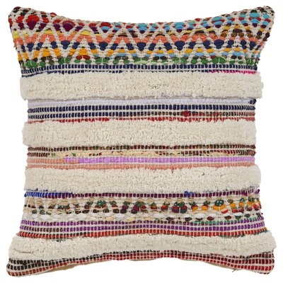 Myrna Chevron Striped Cotton Throw Pillow - Image 0
