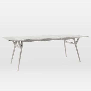 Mid-Century Expandable Dining Table, 72-92", Pebble - Image 0