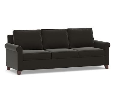 Cameron Roll Arm Upholstered Sofa, Polyester Wrapped Cushions, Performance Everydayvelvet(TM) Smoke - Image 0