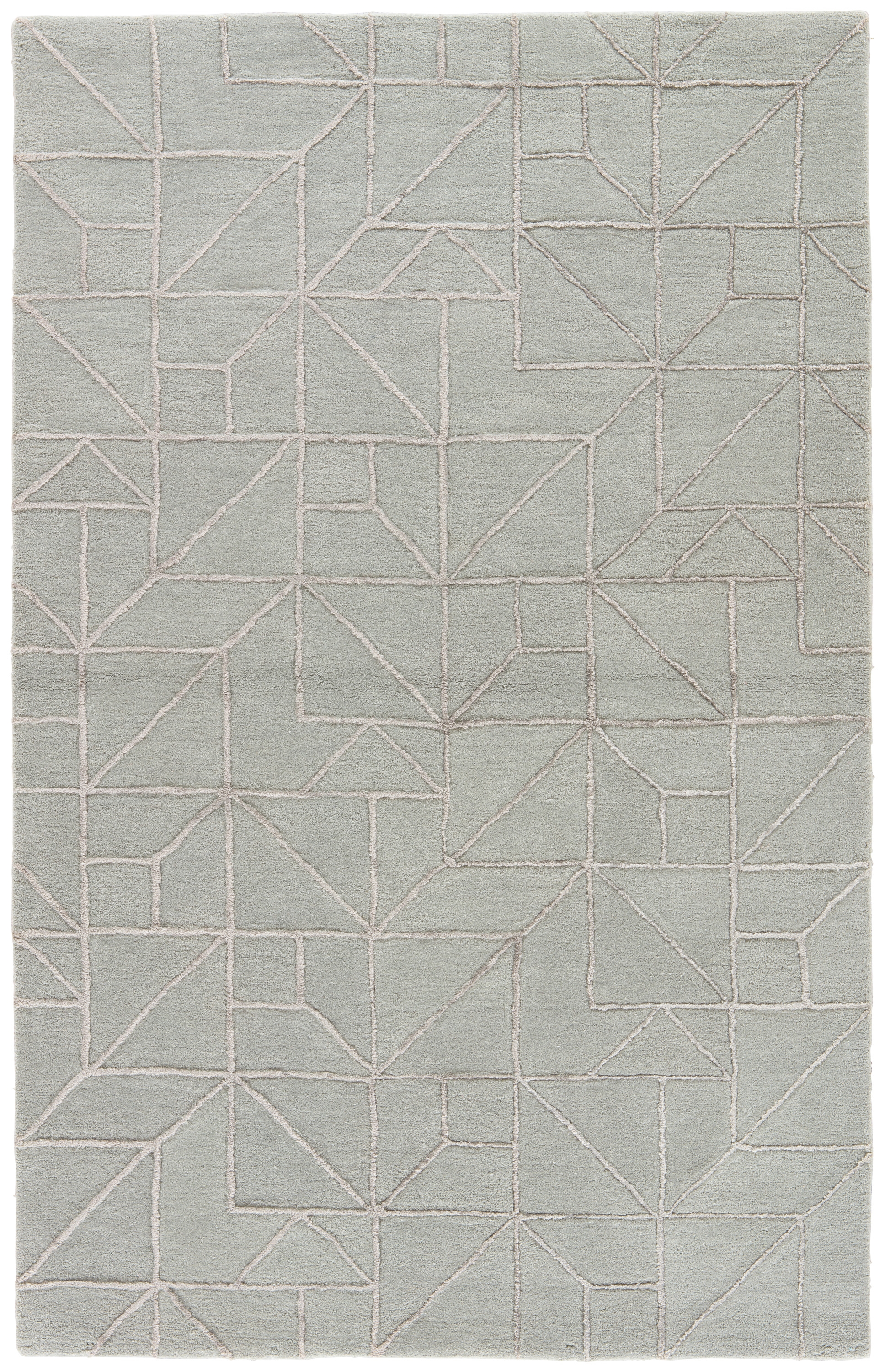 Lafayette Handmade Geometric Gray/ Silver Area Rug (9' X 12') - Image 0