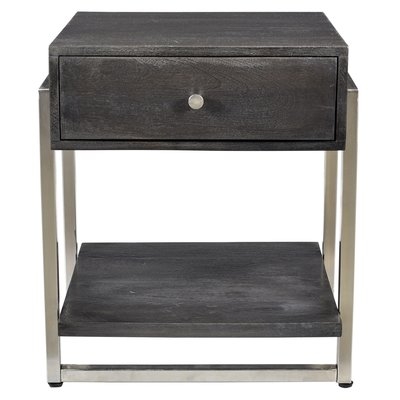 Lowe Solid Mango Wood and Metal End Table - Image 0