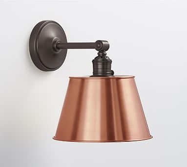 Tapered Metal Hood Sconce, Copper - Image 0