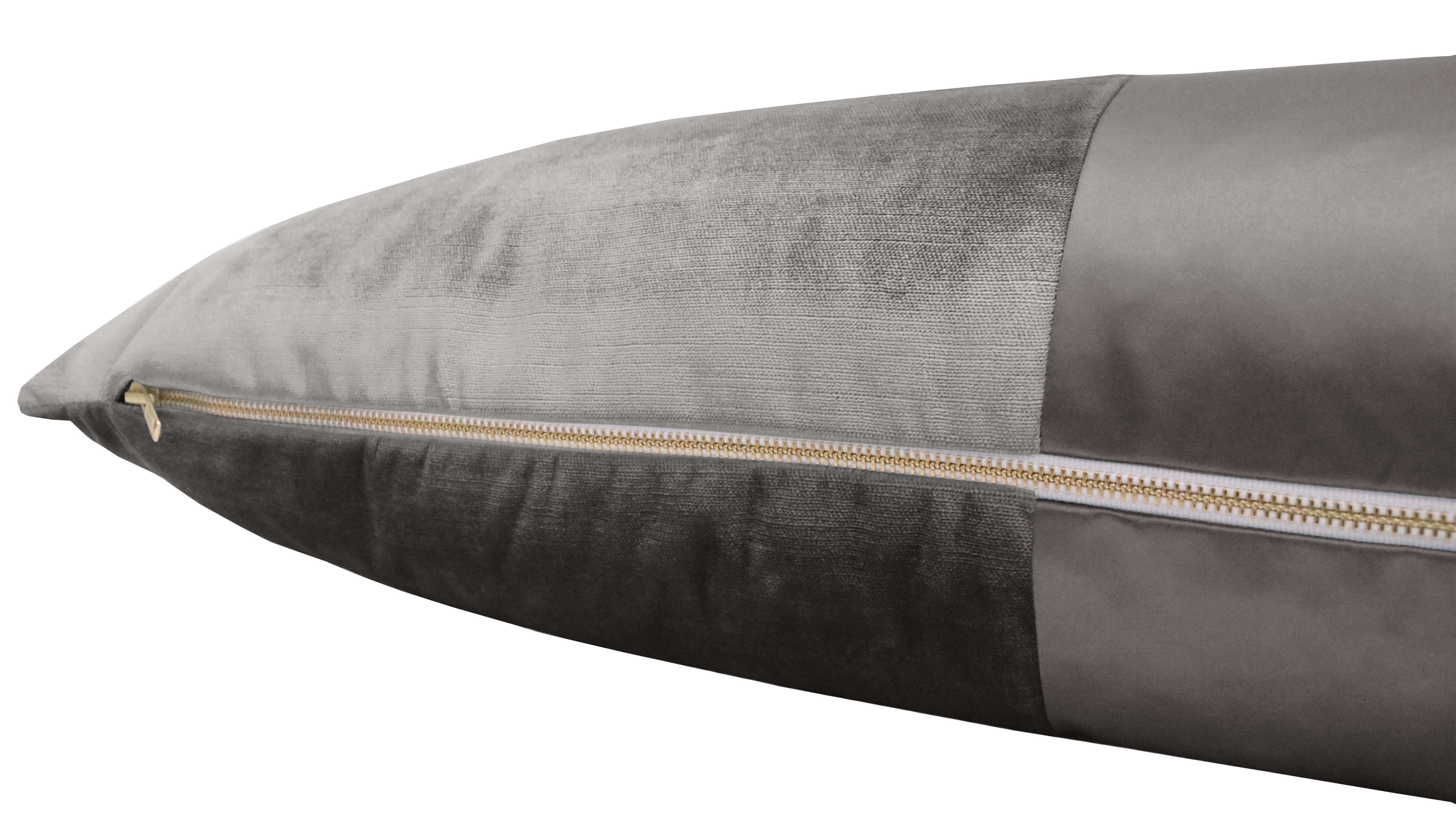 THE XL LUMBAR :: MONOCHROMATIC FAUX SILK VELVET // CHROME - 14" X 48" - Image 2