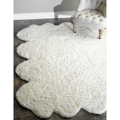 Bigby Hand-Tufted Faux Sheepskin Natural Area Rug - Image 0