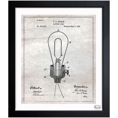 Edison Electric Lamp 1882 Framed Graphic Art - Image 0