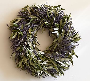 Fresh Olive Leaf & Dried Lavender Wreath - Image 2