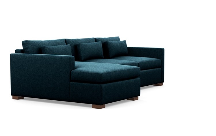 Charly Sectionals with Indigo Fabric and Oiled Walnut legs - Image 1