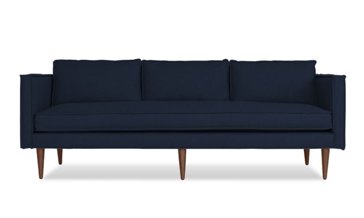Blue Serena Mid Century Modern Sofa - Bentley Indigo - Mocha - Image 0