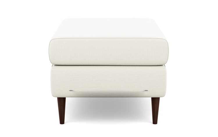 Asher Ottoman with Ivory Fabric and Oiled Walnut legs - Image 2