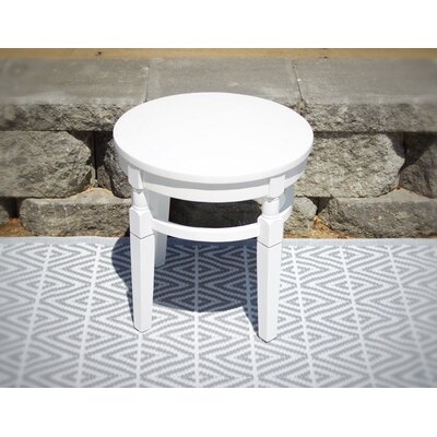 Elegant Hardwood Porch Round Side Table- Weathered Charcoal - Image 0