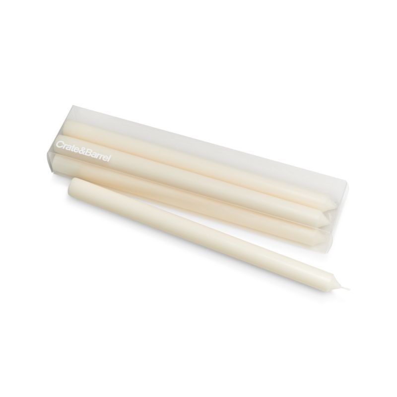 12" Ivory Taper Candles, Set of 6 - Image 2