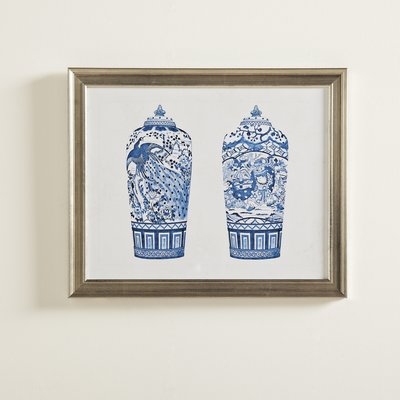 'Porcelain Vase Duo' Picture Frame Print - Image 0