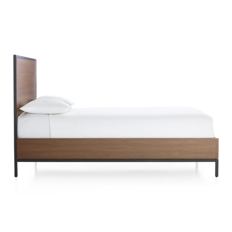 James Walnut with Black Frame Queen Bed - Image 3