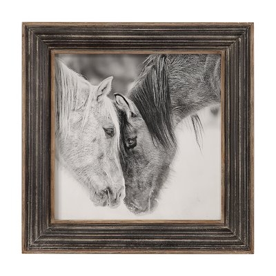 'Custom Black and White Horses' Framed Photographic Print - Image 0