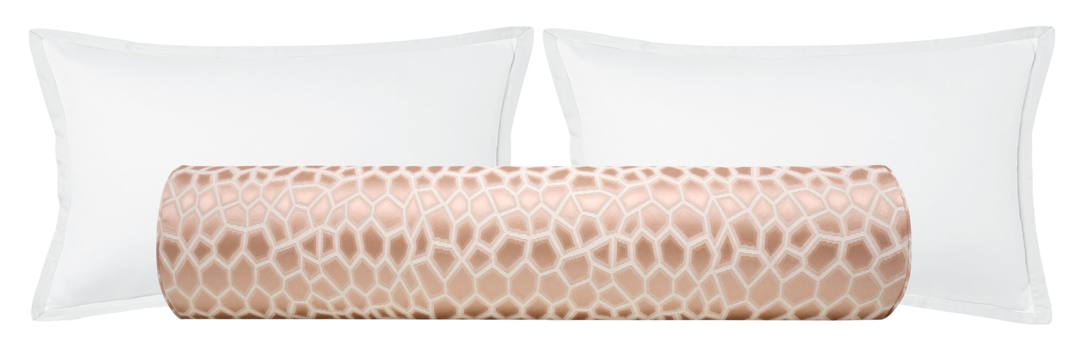 THE BOLSTER :: FAUX SILK SAFARI // BLUSH - QUEEN // 9" X 36" - Image 0