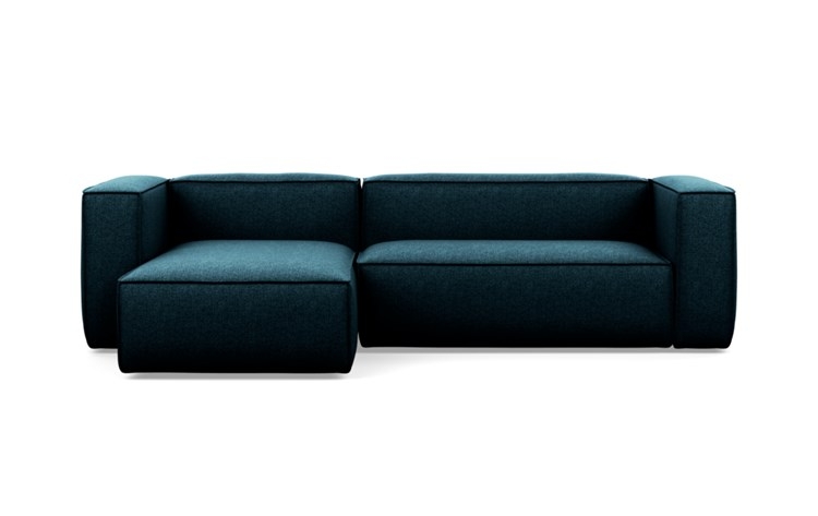 Gray Sectionals with Indigo Fabric - Image 0
