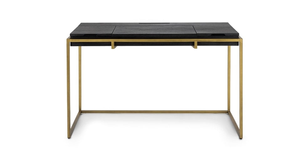 Oscuro Black and Brass Desk - Image 0