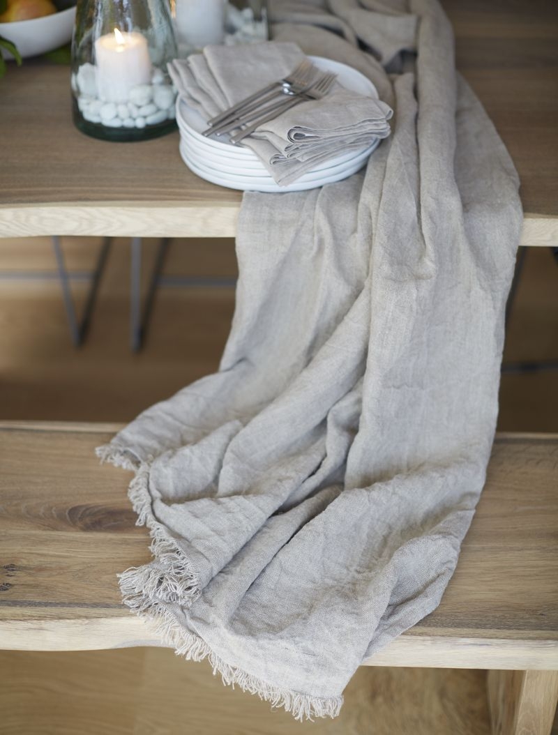Beckett 60"x120" Natural Linen Tablecloth - Image 3