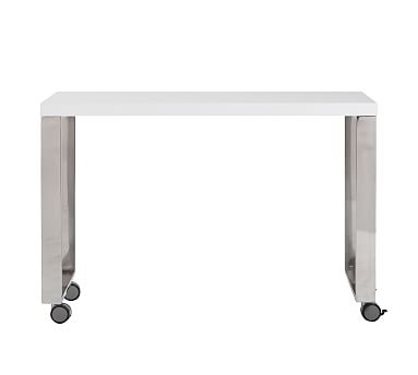 Derby 39.5" Rolling Office Cart, Gloss White - Image 0