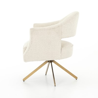 Harlot Chair, Linen, Natural, Polished Brass - Image 2
