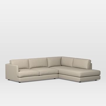 Haven Sectional Set 01: Left Arm Sofa, Right Arm Terminal Chaise, Poly, Heathered Crosshatch, Natural - Image 0