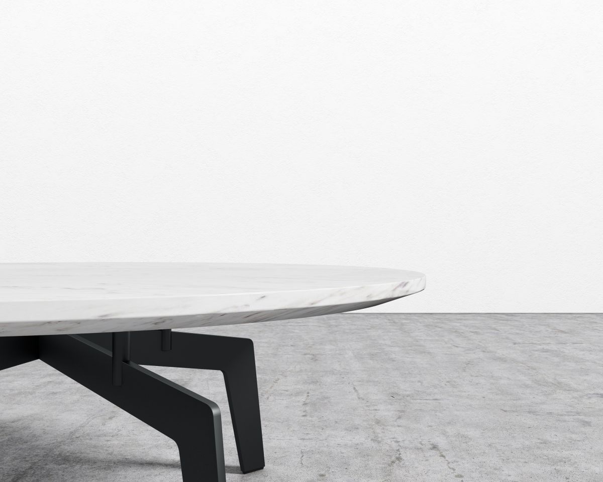 Evelyn Coffee Table - Round - Black White Carrara Marble - Image 3