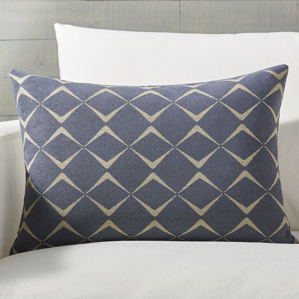 Cuomo Jacquard Pillow with Feather-Down Insert 22"x15" - Image 0