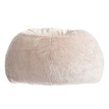 Iced Faux-Fur Blush Beanbag Set (Slipcover + Insert) - Image 0