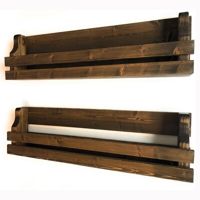 Double Wall Mounting Shelf, Hand Made Wooden Wall Rack, Wood, Rustic Decorative Shelf - Image 0