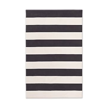 Bold Stripe Cotton Rug, Black, 8'x10' - Image 0