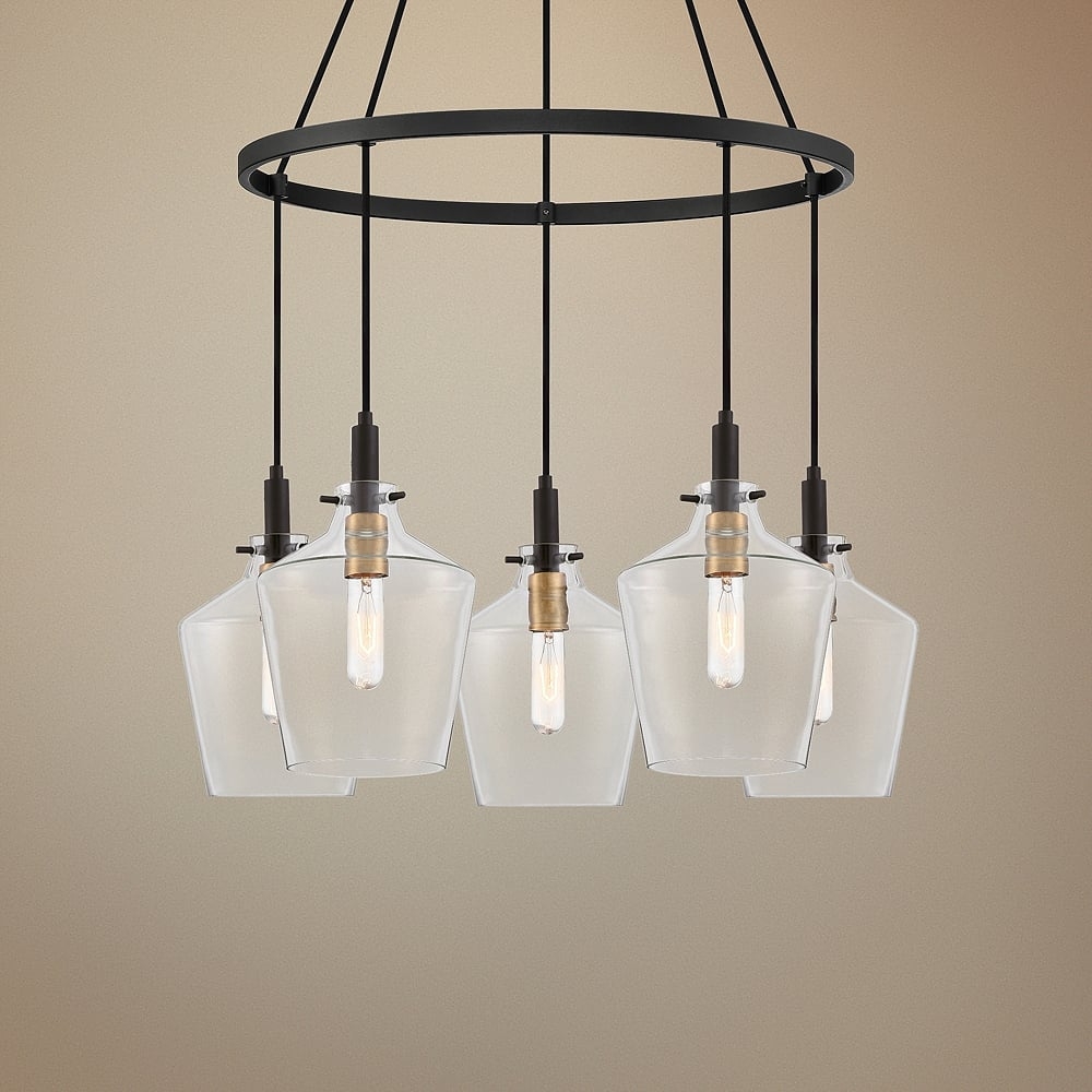 Quoizel June 26" Wide Earth Black Multi Light Pendant - Style # 67T68 - Image 0