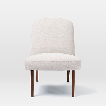 Janie Slipper Chair, Twill, Stone, Walnut - Image 5