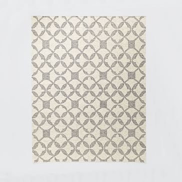 Tile Wool Kilim Rug, 9'x12', Platinum - Image 0