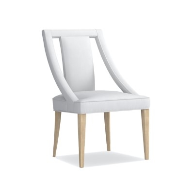 Sussex Dining Side Chair, Perennials Performance Basketweave, Ivory, Ebony Leg - Image 5
