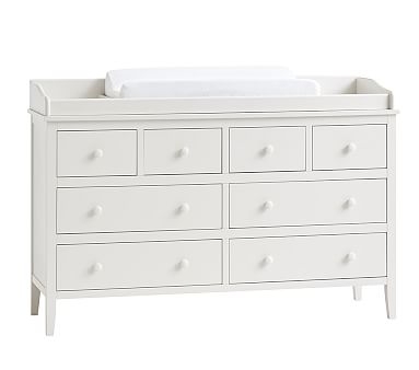 Emerson Extra Wide Nursery Dresser & Topper Set, Simply White - Image 3