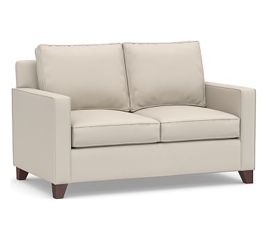 Cameron Square Arm Upholstered Loveseat 60", Polyester Wrapped Cushions, Performance Brushed Basketweave Oatmeal - Image 0