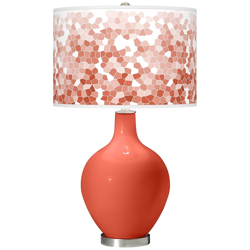 Color Plus Ovo 28 1/2" Mosaic Shade Koi Orange Table Lamp - Image 0