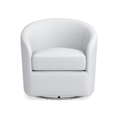 Montclair Swivel Chair, Brushed Canvas, White - Image 0