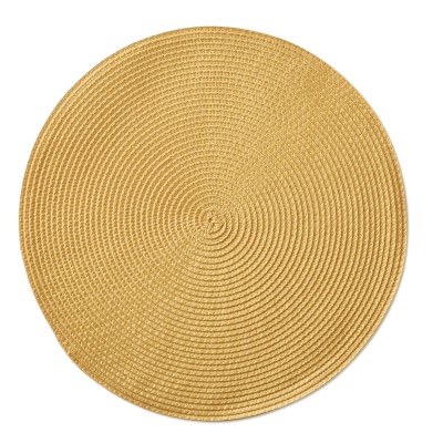 Round Woven Place Mats Set of 2, Happy Yellow - Image 0