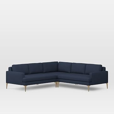 Andes Set 6: Left Arm 2 Seater, Corner, Right Arm 2 Seater, Twill, Regal Blue, Blackened Brass - Image 2