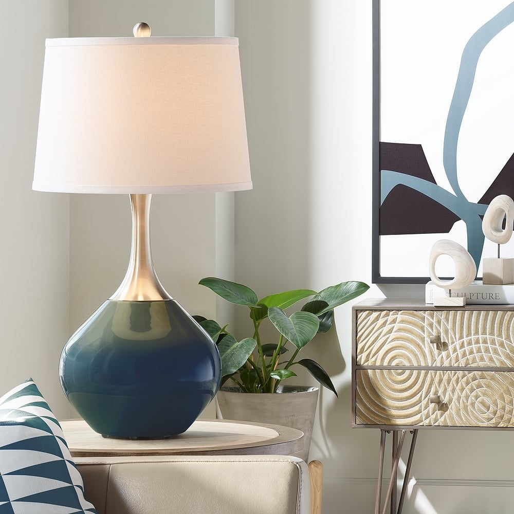 Color Plus Spencer 31" High Modern Naval Blue Table Lamp - Image 0