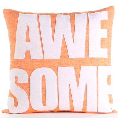 Celebrate Everyday Awesome Linen Throw Pillow - Image 0