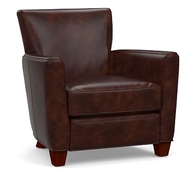 Irving Square Arm Leather Recliner, Polyester Wrapped Cushions, Legacy Tobacco - Image 2