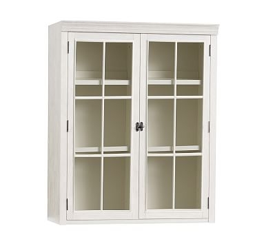 Logan Hutch With Glass Doors, Alabaster, 36" Wide - Image 0
