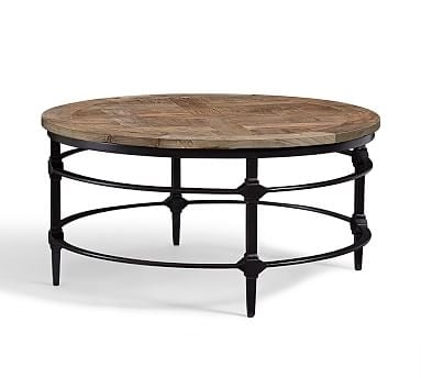 Parquet Reclaimed Wood Round Coffee Table - Image 0